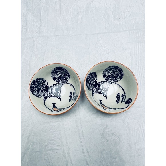 Disney Other - Disney Store Mickey Mouse Tidbit Bowl Set of 2 Micky Head Orange lip Snack Bowl
